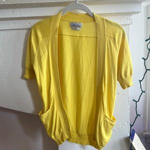 Bright Yellow Short Sleeve Cardigan